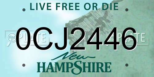 0CJ2446 New Hampshire License Plate