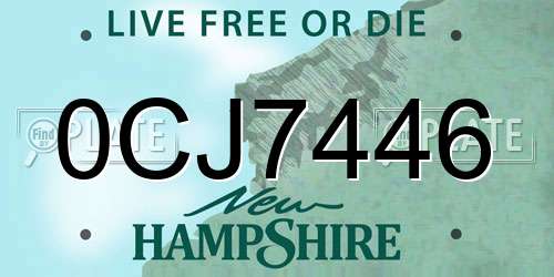 0CJ7446 New Hampshire License Plate