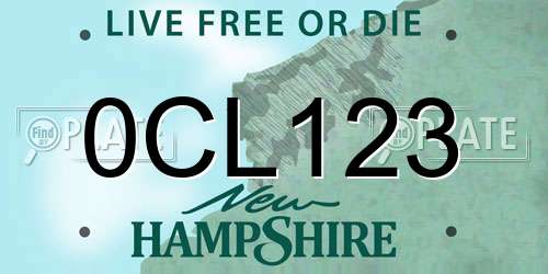 0CL123 New Hampshire License Plate