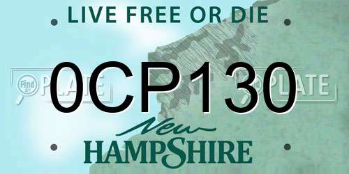 0CP130 New Hampshire License Plate