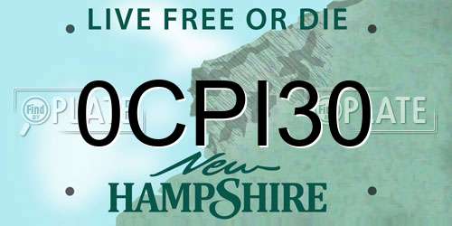 0CPI30 New Hampshire License Plate