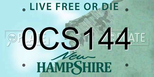0CS144 New Hampshire License Plate