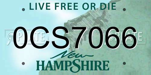 0CS7066 New Hampshire License Plate
