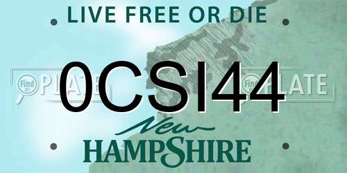 0CSI44 New Hampshire License Plate