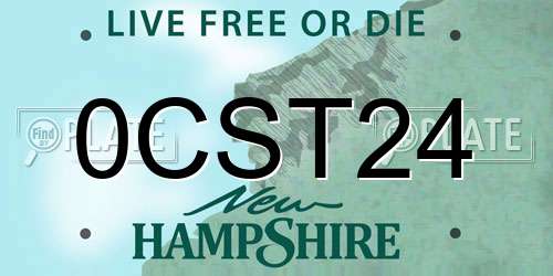 0CST24 New Hampshire License Plate