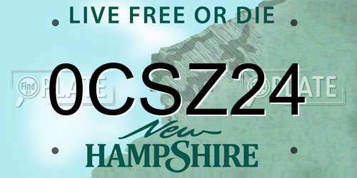 0CSZ24 New Hampshire License Plate