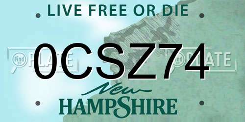 0CSZ74 New Hampshire License Plate