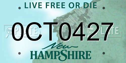 0CT0427 New Hampshire License Plate