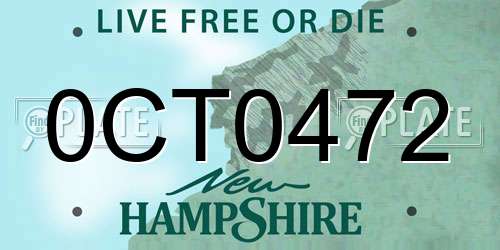 0CT0472 New Hampshire License Plate
