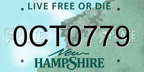 0CT0779 New Hampshire License Plate