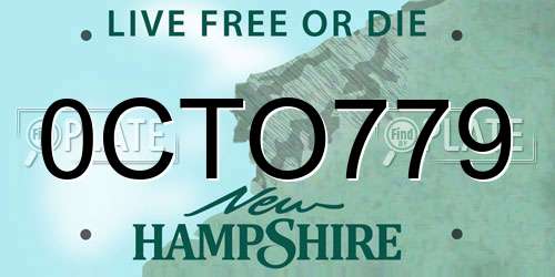 0CTO779 New Hampshire License Plate