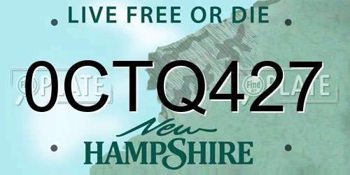 0CTQ427 New Hampshire License Plate