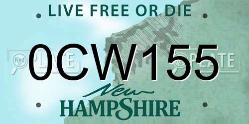 0CW155 New Hampshire License Plate