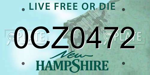 0CZ0472 New Hampshire License Plate