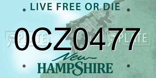 0CZ0477 New Hampshire License Plate