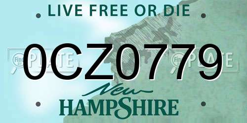 0CZ0779 New Hampshire License Plate