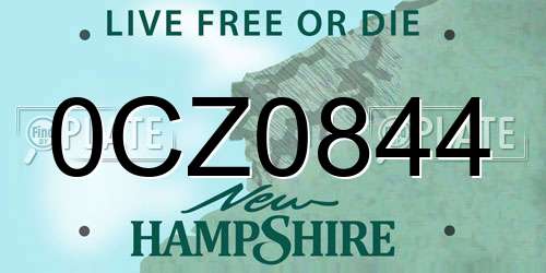 0CZ0844 New Hampshire License Plate