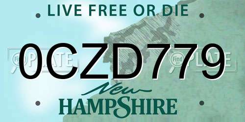 0CZD779 New Hampshire License Plate