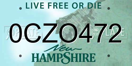 0CZO472 New Hampshire License Plate