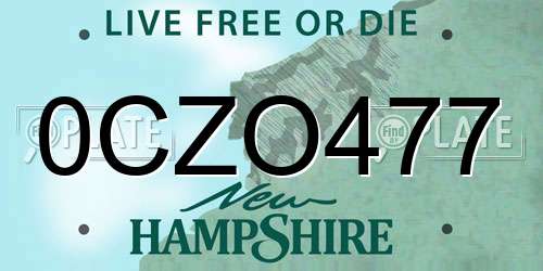 0CZO477 New Hampshire License Plate