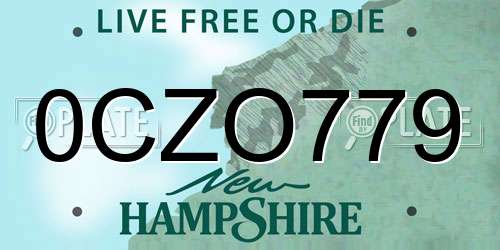 0CZO779 New Hampshire License Plate