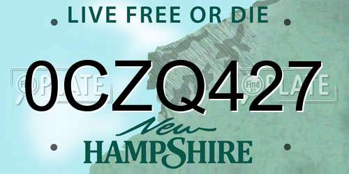 0CZQ427 New Hampshire License Plate