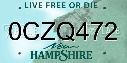 0CZQ472 New Hampshire License Plate