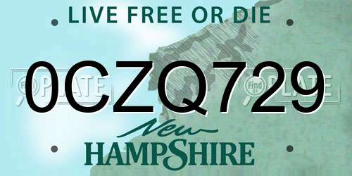 0CZQ729 New Hampshire License Plate