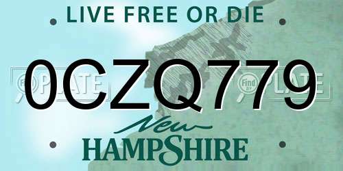 0CZQ779 New Hampshire License Plate
