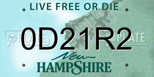 0D21R2 New Hampshire License Plate