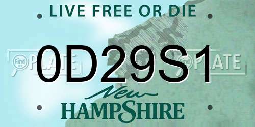 0D29S1 New Hampshire License Plate