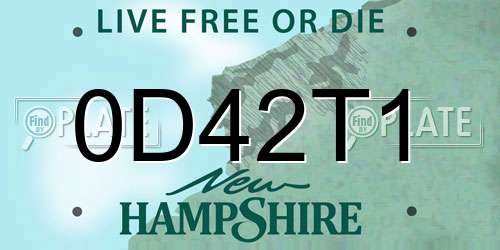 0D42T1 New Hampshire License Plate