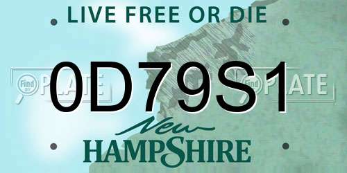 0D79S1 New Hampshire License Plate