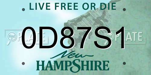 0D87S1 New Hampshire License Plate