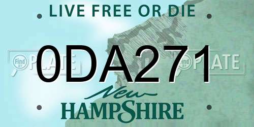 0DA271 New Hampshire License Plate