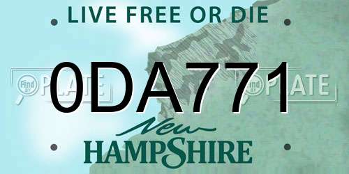 0DA771 New Hampshire License Plate