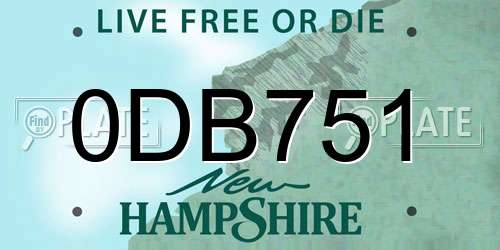 0DB751 New Hampshire License Plate