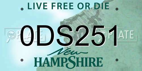 0DS251 New Hampshire License Plate