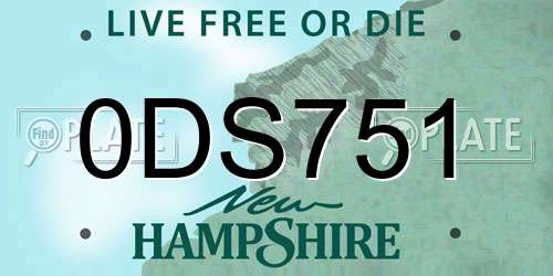 0DS751 New Hampshire License Plate