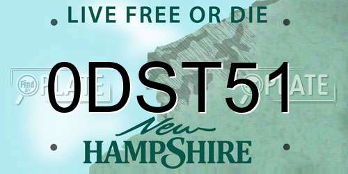 0DST51 New Hampshire License Plate