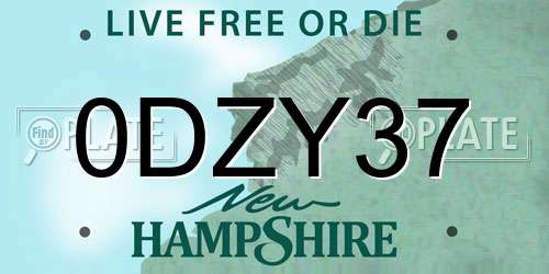 0DZY37 New Hampshire License Plate