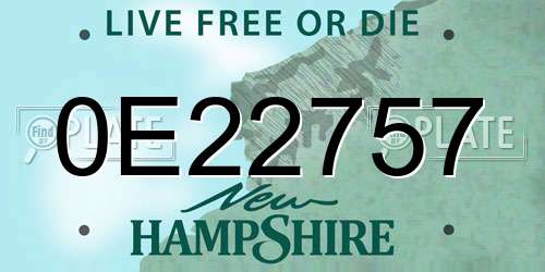 0E22757 New Hampshire License Plate
