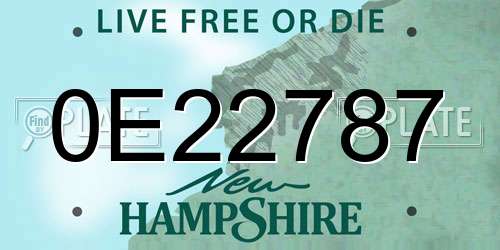 0E22787 New Hampshire License Plate