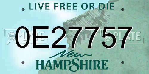 0E27757 New Hampshire License Plate