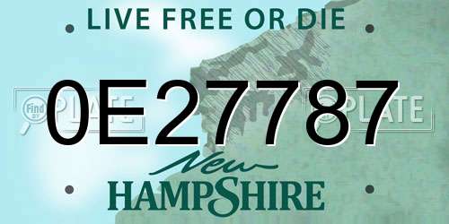0E27787 New Hampshire License Plate