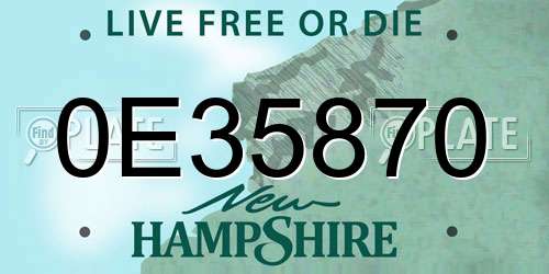 0E35870 New Hampshire License Plate