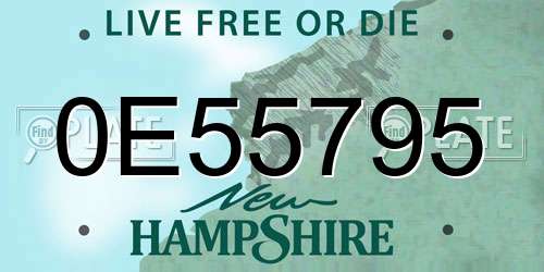 0E55795 New Hampshire License Plate