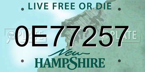 0E77257 New Hampshire License Plate