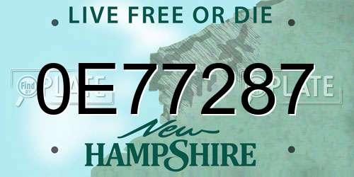 0E77287 New Hampshire License Plate