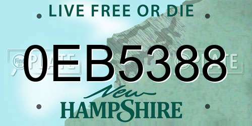 0EB5388 New Hampshire License Plate